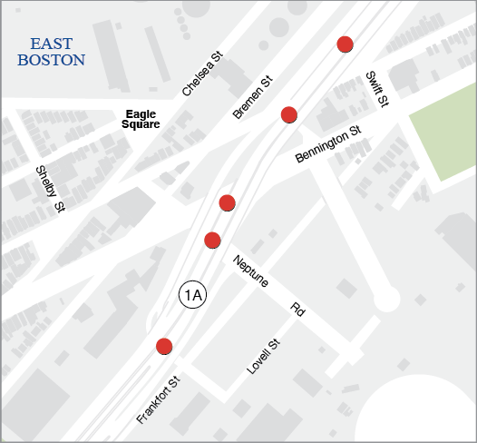 BOSTON: BRIDGE PRESERVATION, B-16-236 (39M, 39P, 39U, 39W, 39Y), 5 BRIDGES CARRYING STATE ROUTE 1A (EAST BOSTON EXPRESSWAY NB/SB) AND RAMPS